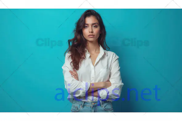 Confident Woman in White Shirt