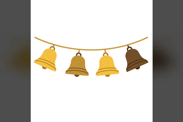 Golden Bell Banner Vector