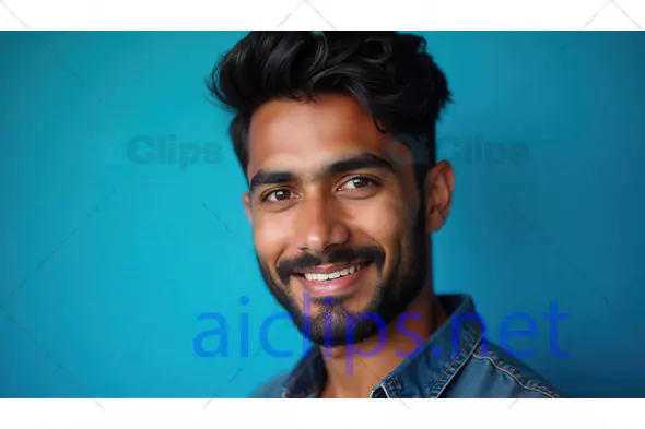 Smiling Young Man with Denim Shirt
