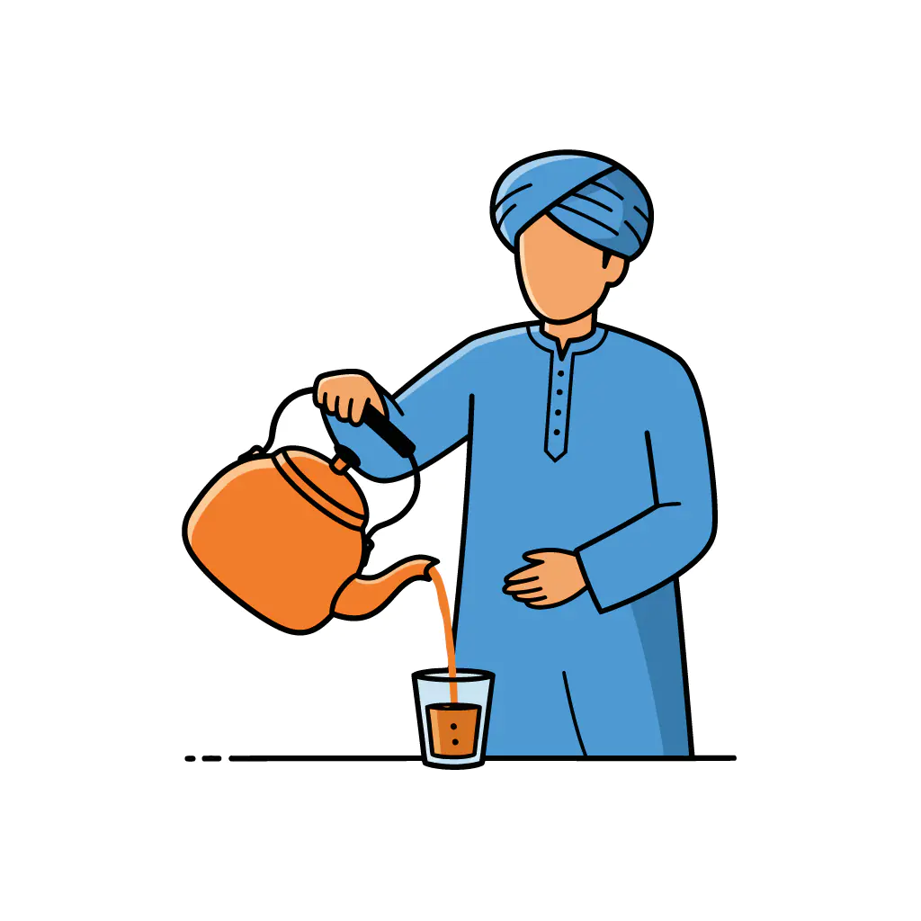 Sikh Tea Server Vector