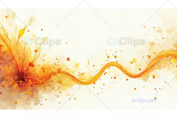 Abstract Autumn Flowing Art with Orange and Yellow Accents