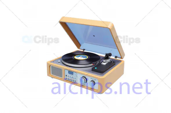 Modern Retro Vinyl Record Player 3D Model