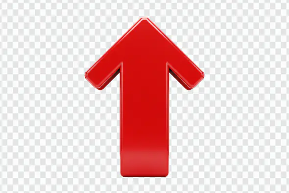 Vibrant Red Upward Arrow Symbol PNG Clipart