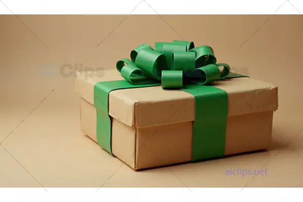 Eco-Friendly Gift Box with Green Ribbon
