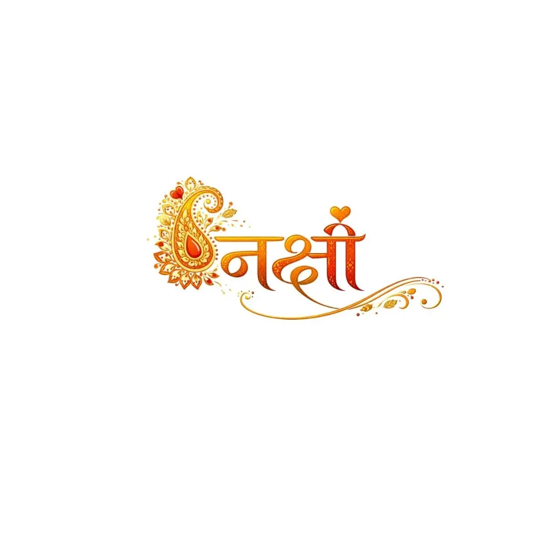 Nakshi Hindi Calligraphy Intricate Paisley Design Art PNG