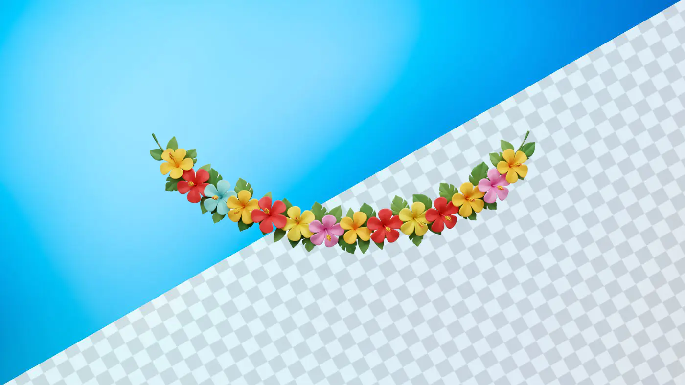 Colorful 3D Flower Garland Curved Decorative Element