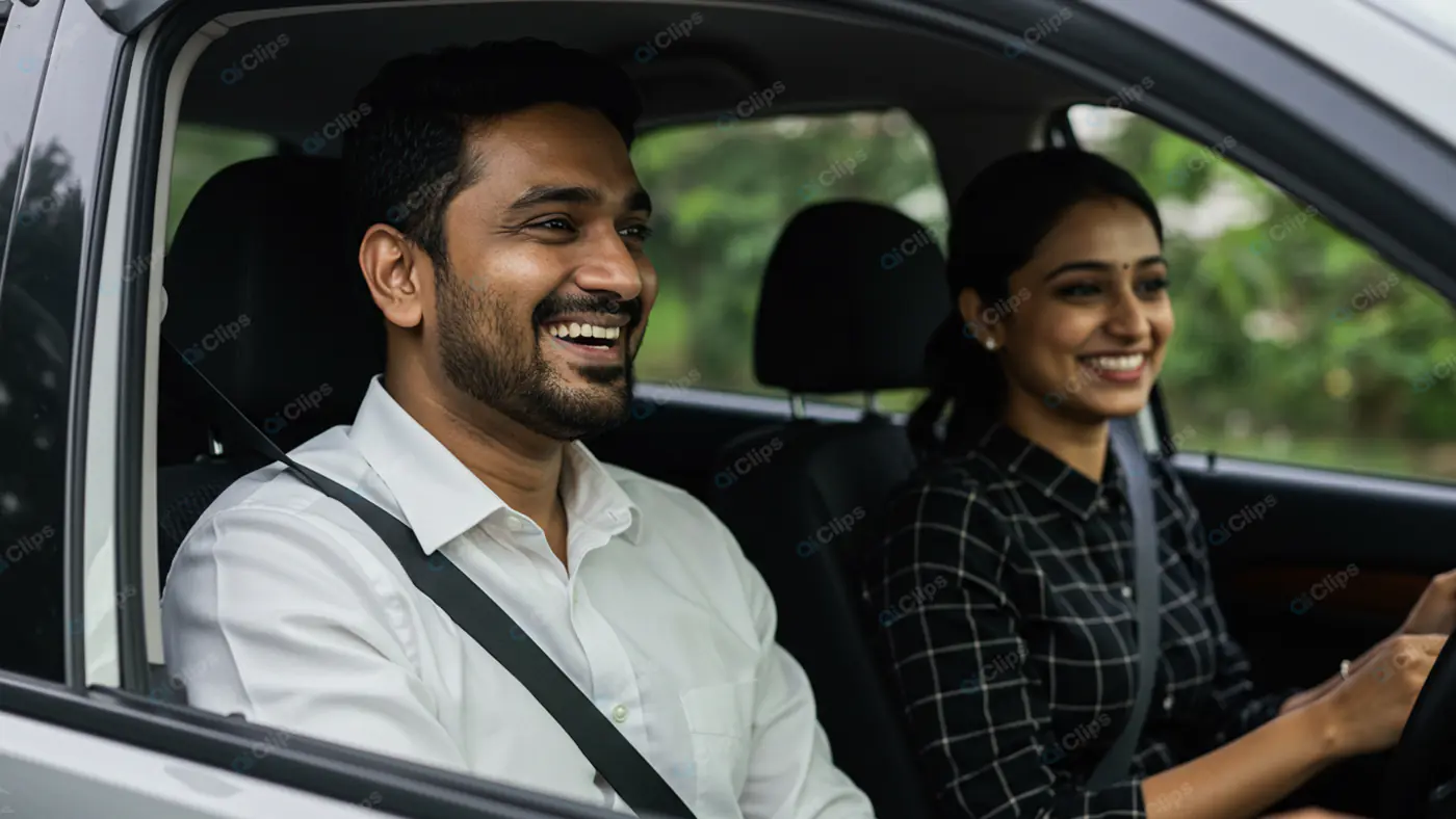 Joyful Commute: Professional Couple