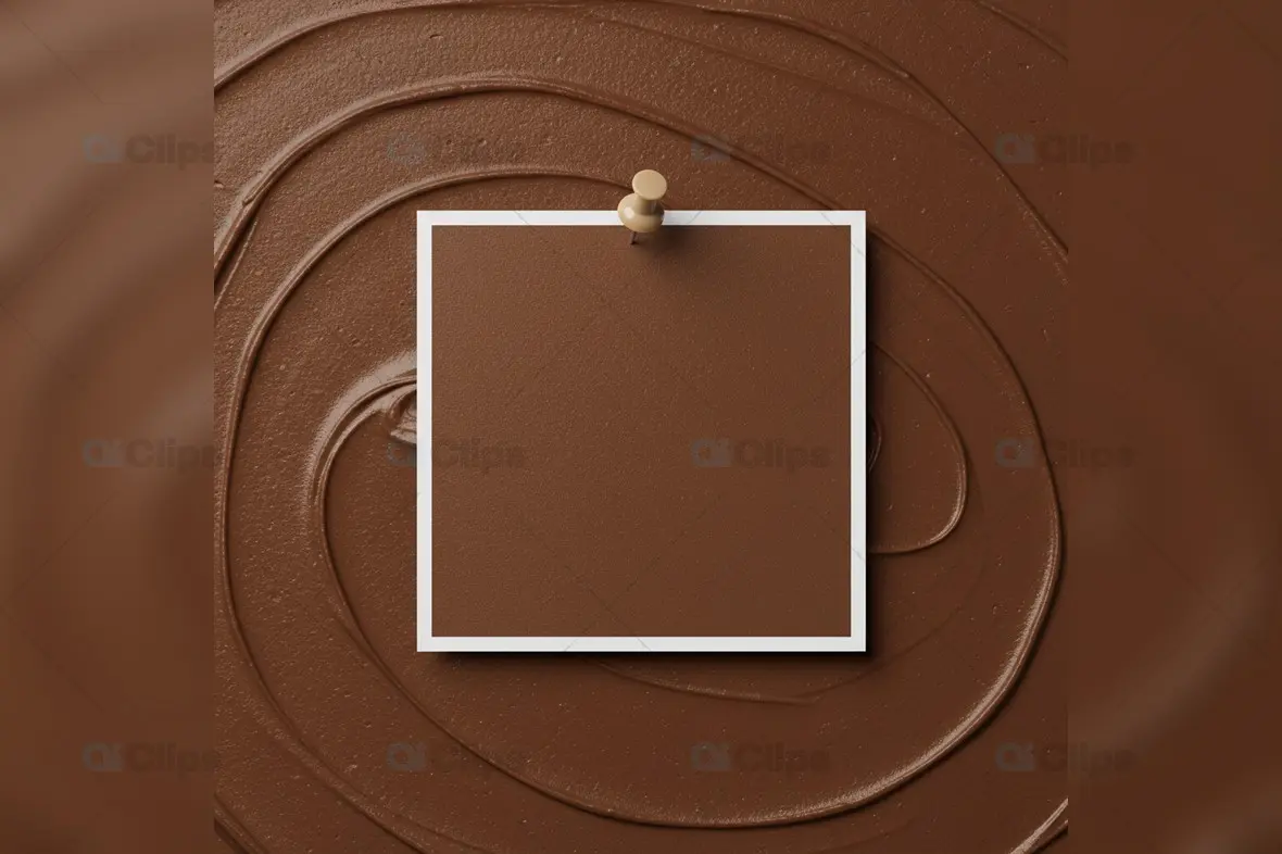 Chocolate Swirl Pinboard Mockup with Pinned Card