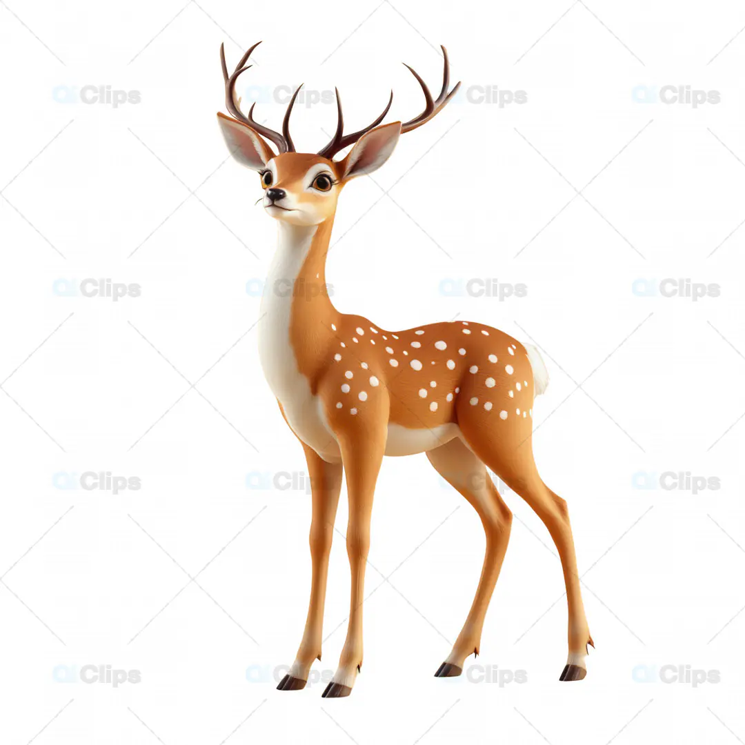 3D Deer Model – Realistic Stylized Animal with Antlers