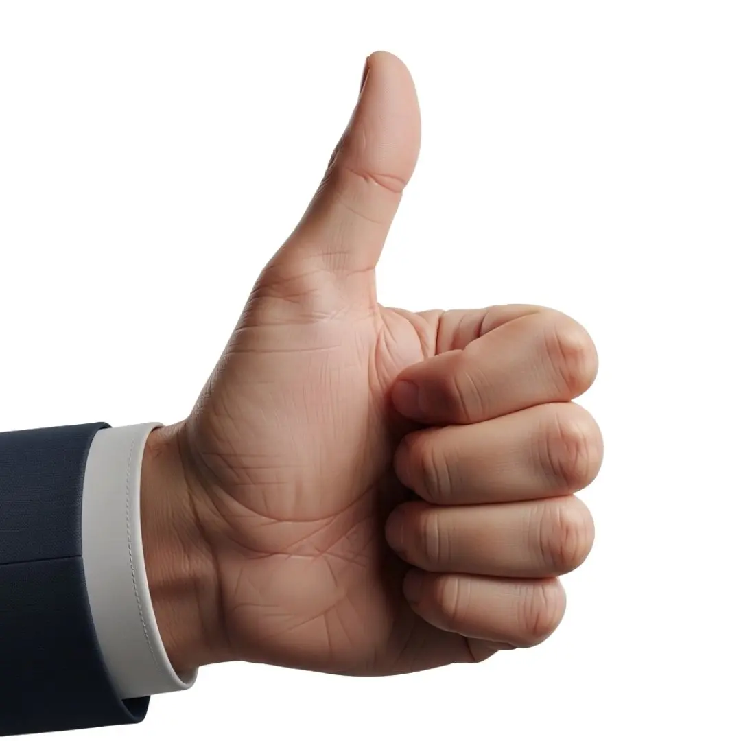 Professional Businessman Thumbs Up Hand Gesture PNG Clipart