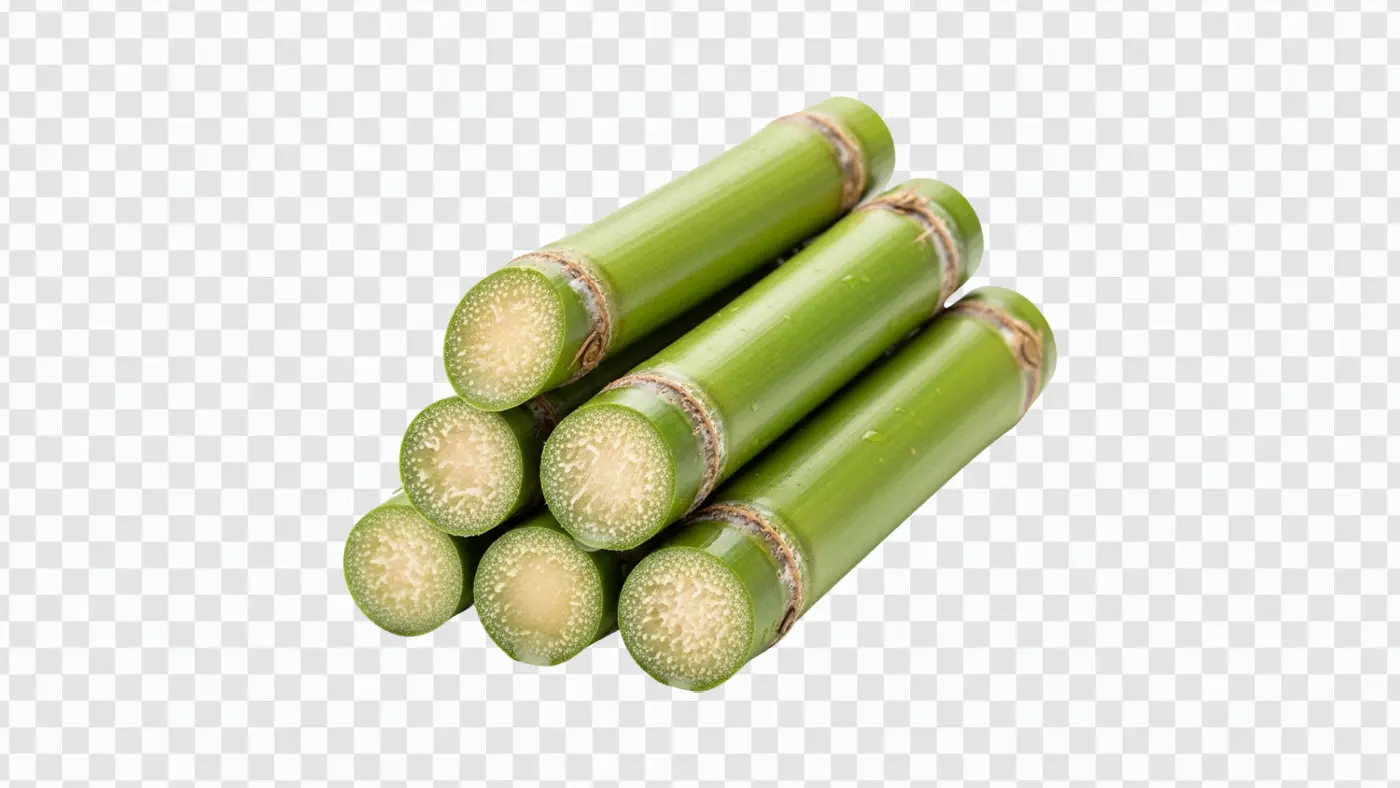 Fresh Cut Green Sugarcane Stalks Stack PNG Clipart