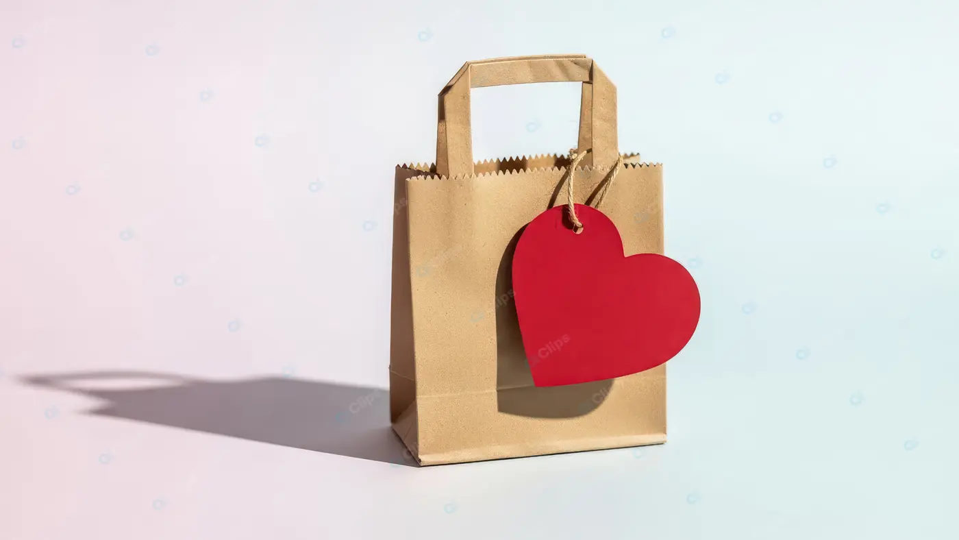 Minimalist Gift Bag with Love Tag