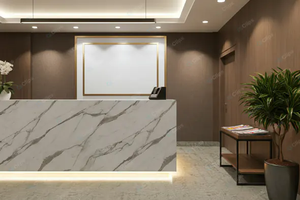 Luxurious Marble Reception Desk