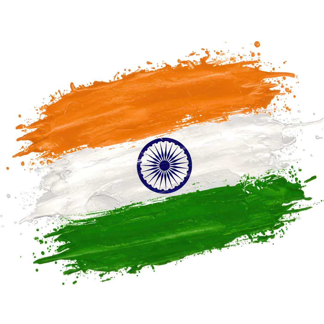 Expressive Indian Flag Brushstroke Tricolor PNG