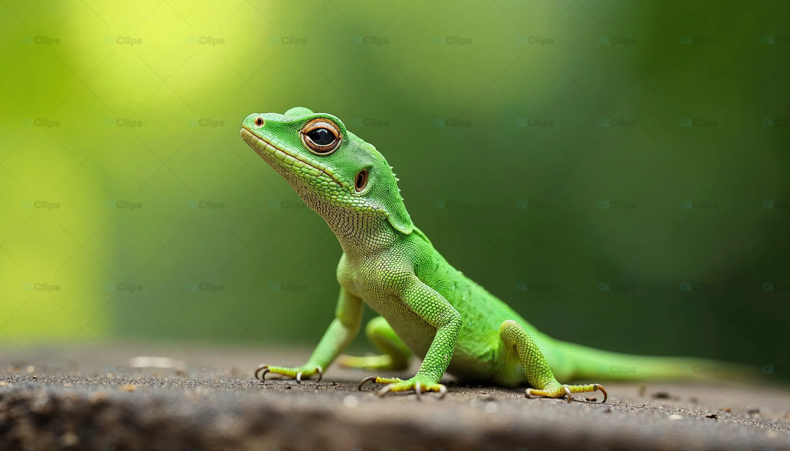 Green Lizard in Natural Habitat