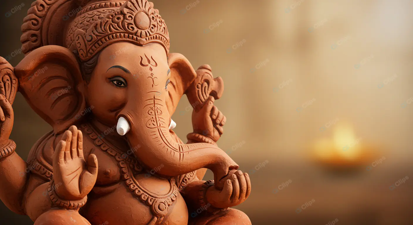 Terracotta Ganesha: Divine Sunset