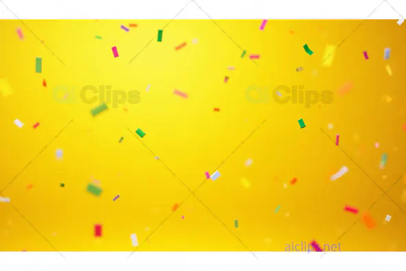 Colorful Confetti on Yellow Background