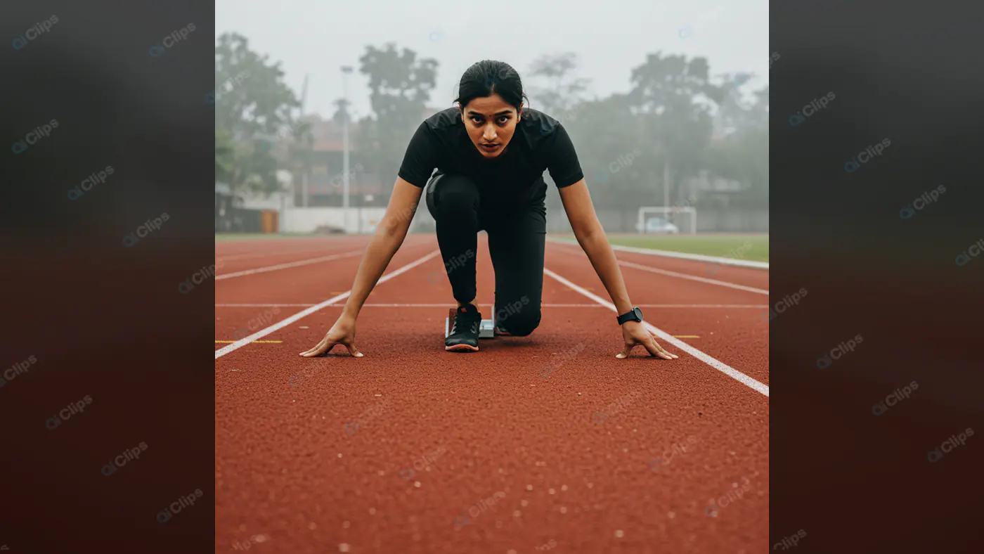 Focused Athlete: Track Start Position