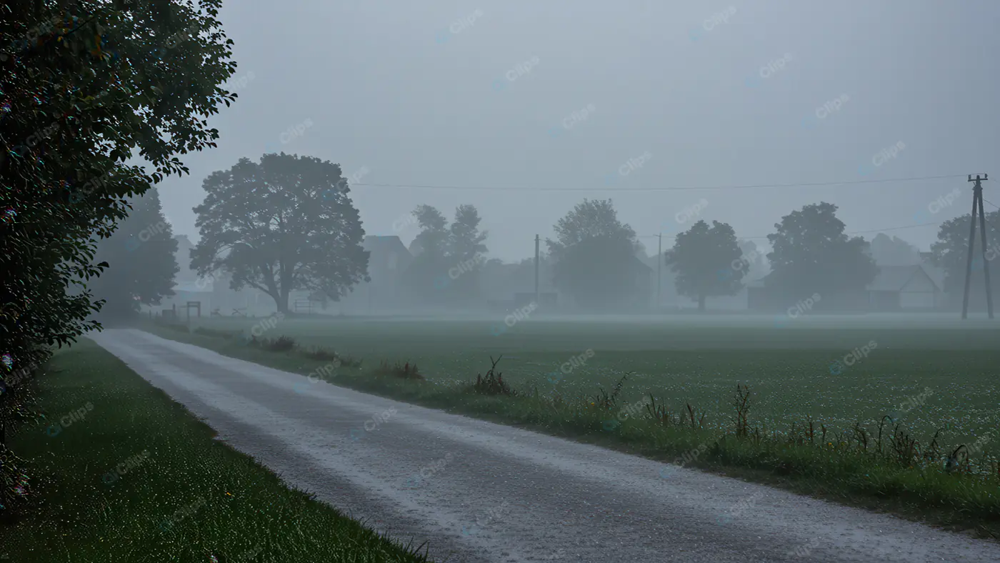 Misty Rural Road at Dawn