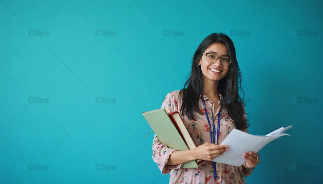 Confident Student with Files