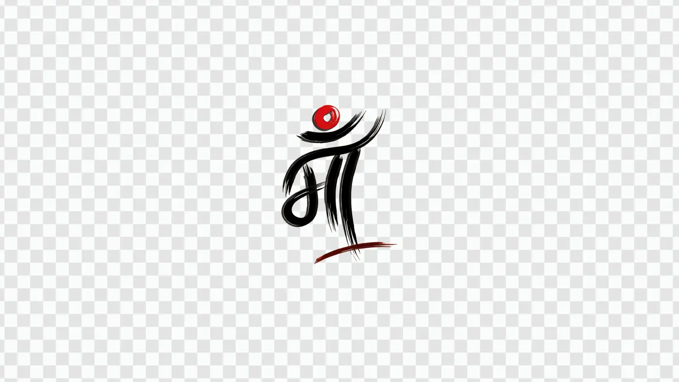 Stylish Aai Marathi Calligraphy Mother Typography Clipart PNG