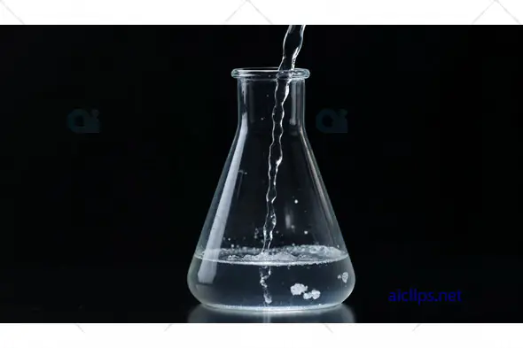 Liquid Pouring into Glass Flask