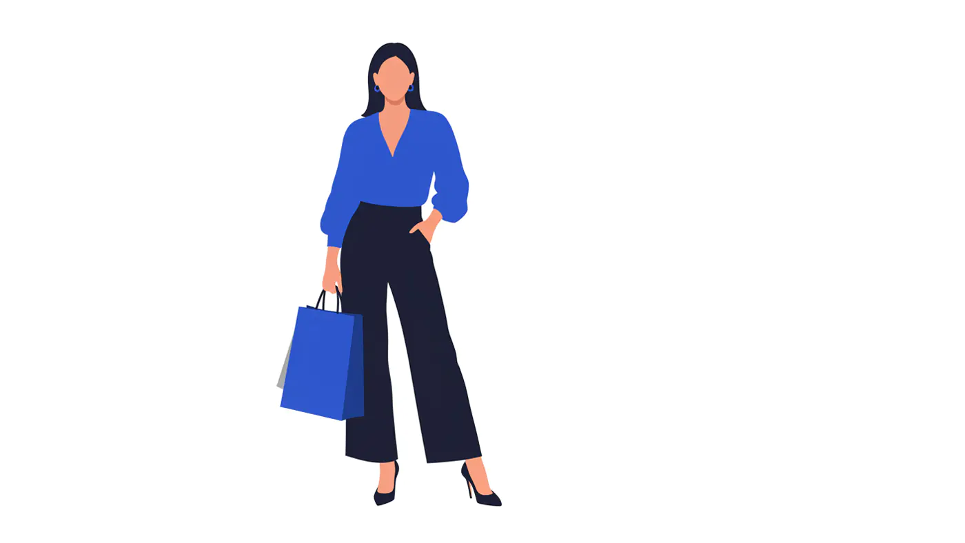 Sophisticated Shopper Vector Art