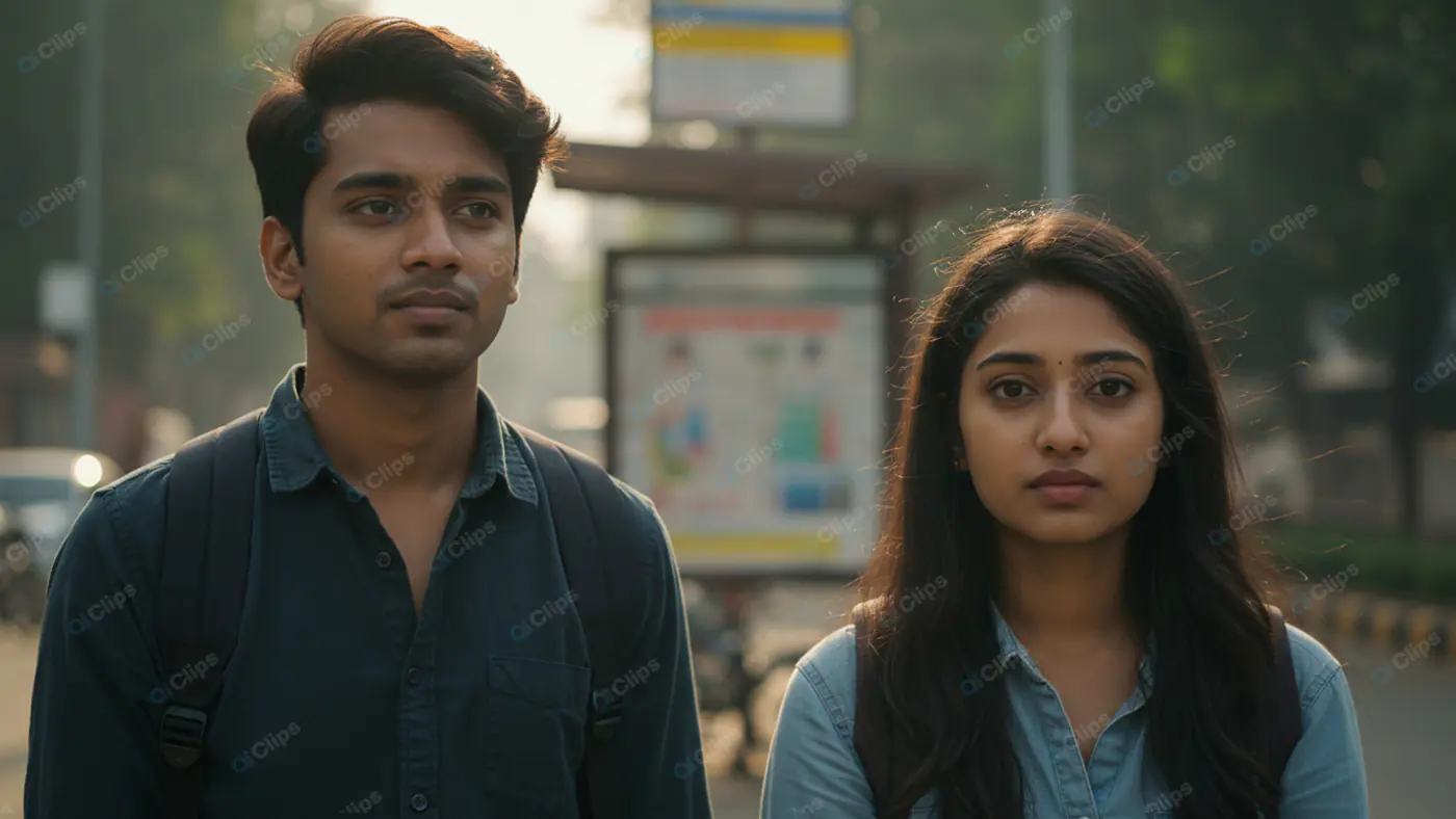 Urban Youth at Bus Stop