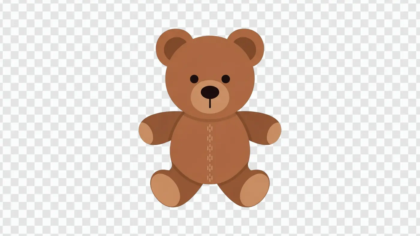 Adorable Brown Teddy Bear Stuffed Toy Clipart PNG
