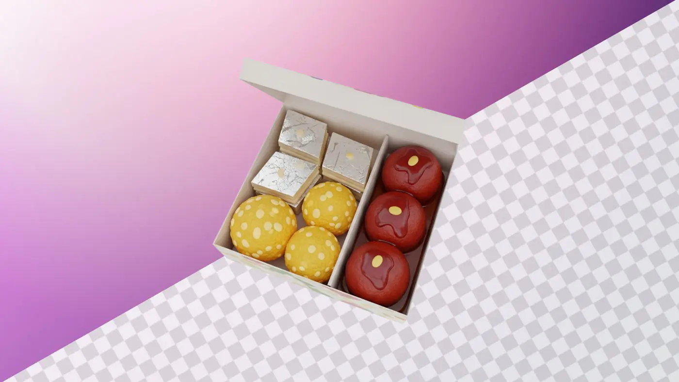 Assorted sweets gift box with fruits confectionery