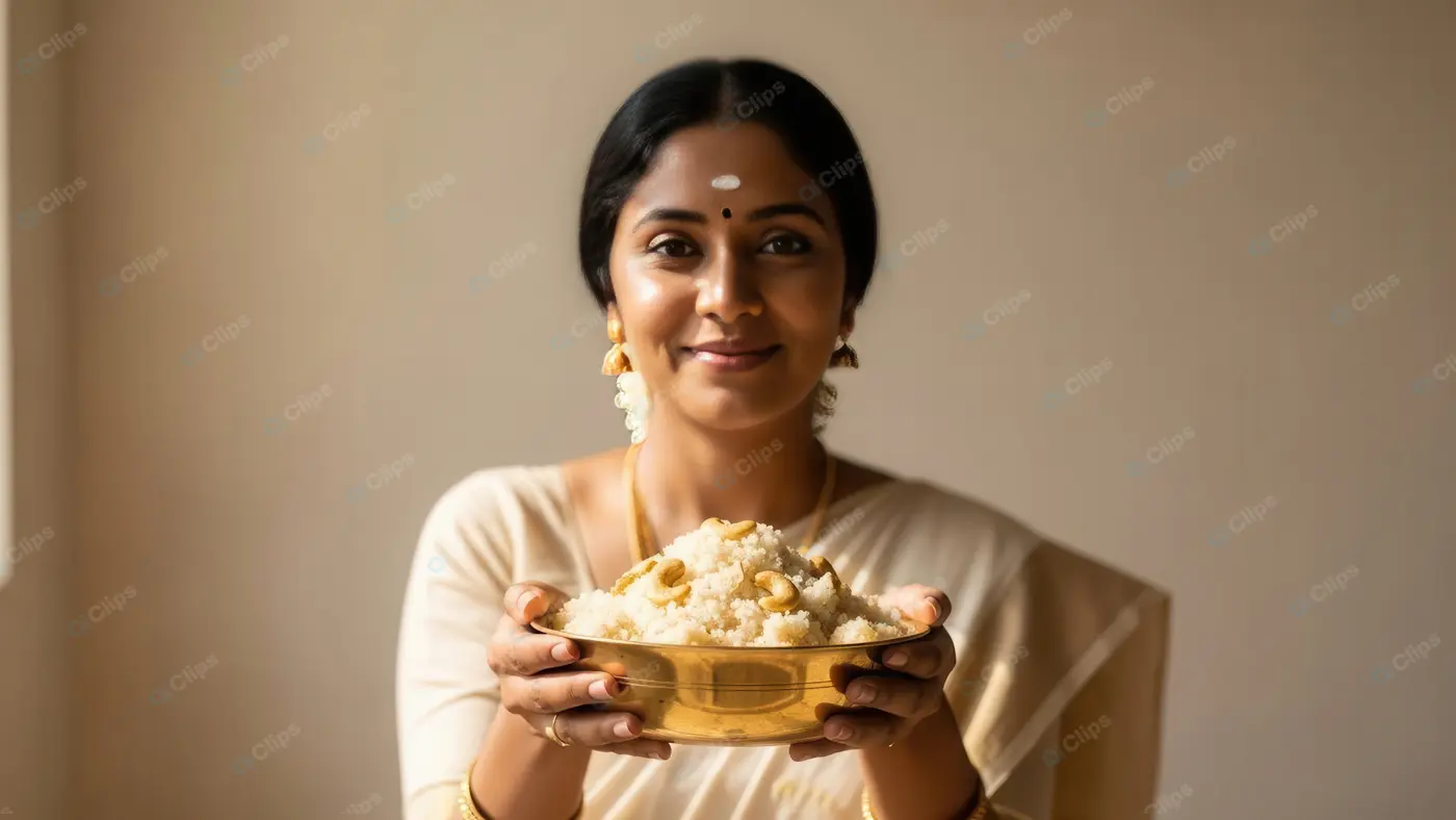 South Indian Woman with a Traditional Sweet