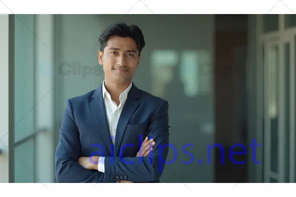 Confident Young Businessman in Office Setting