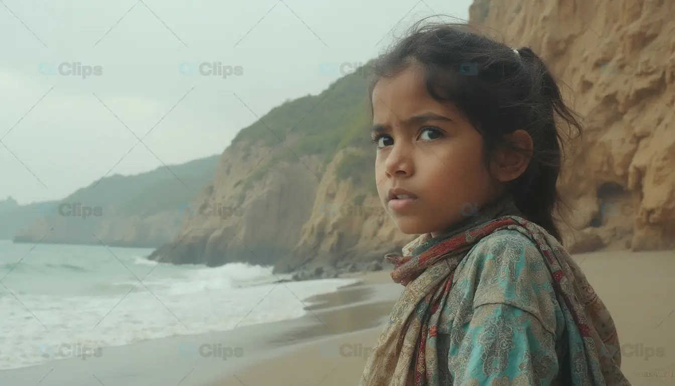 Young Girl by Rocky Beach