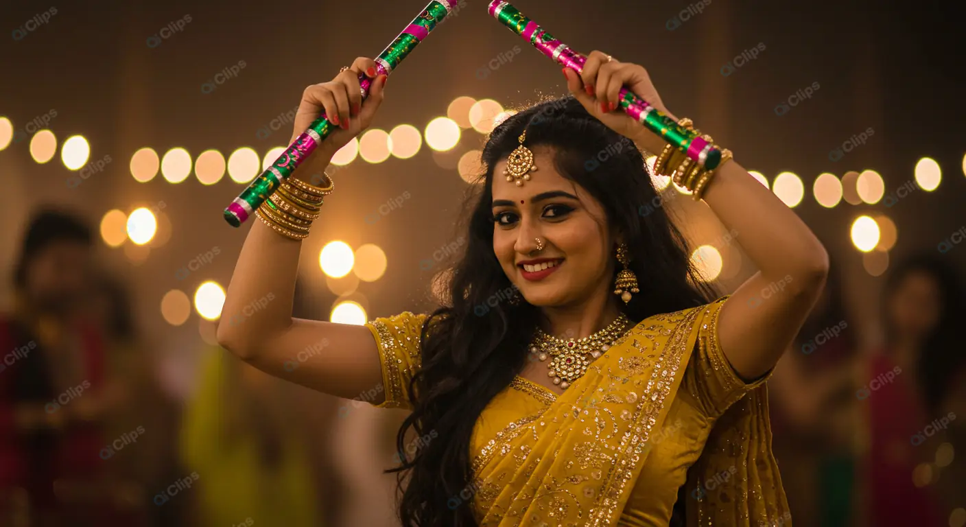 Vibrant Dandiya: Festive Night Celebration