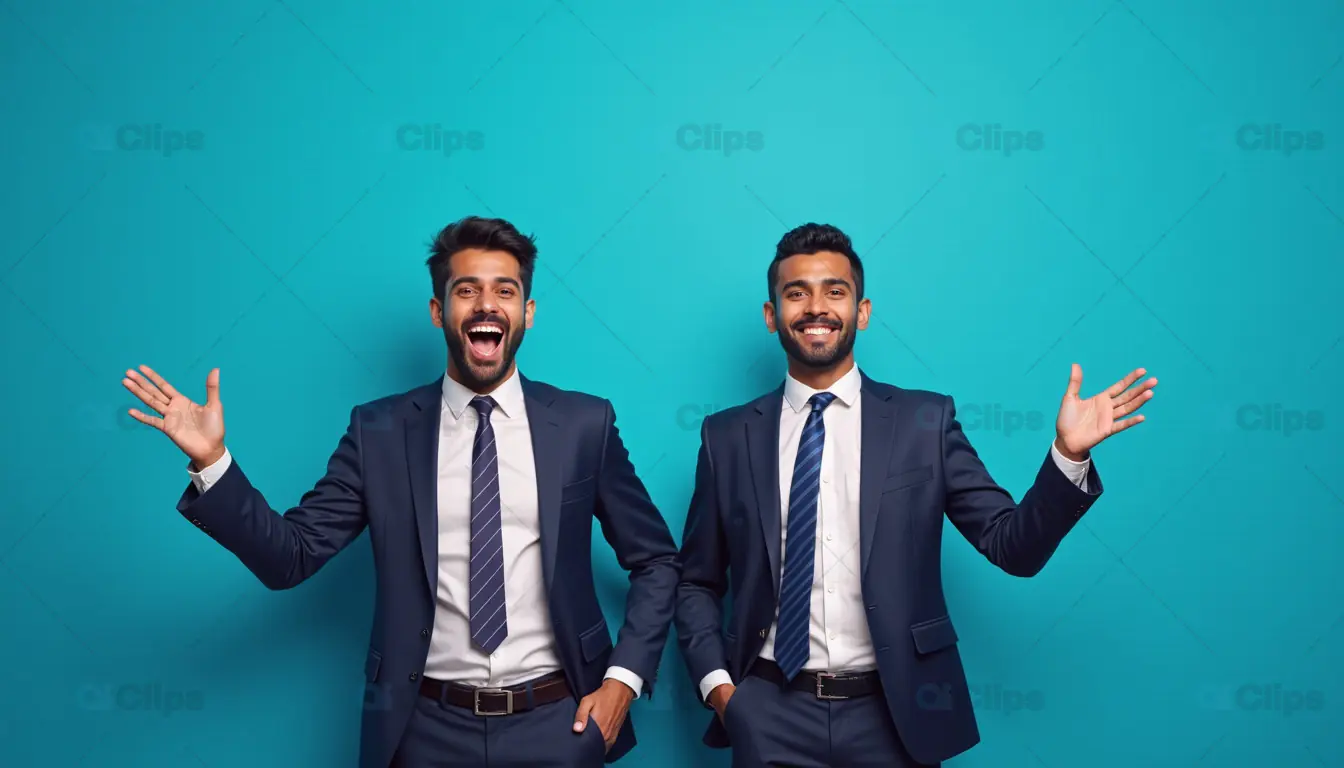 Happy Businessmen in Suits