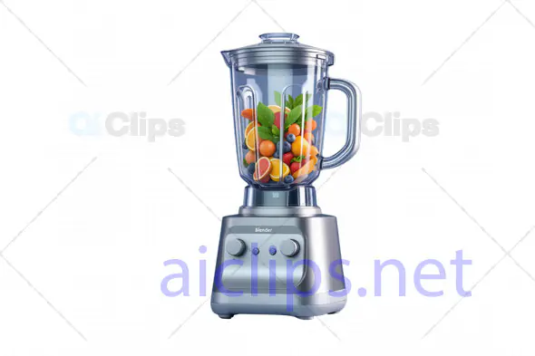 3D Fruit Blender Model with Ingredients