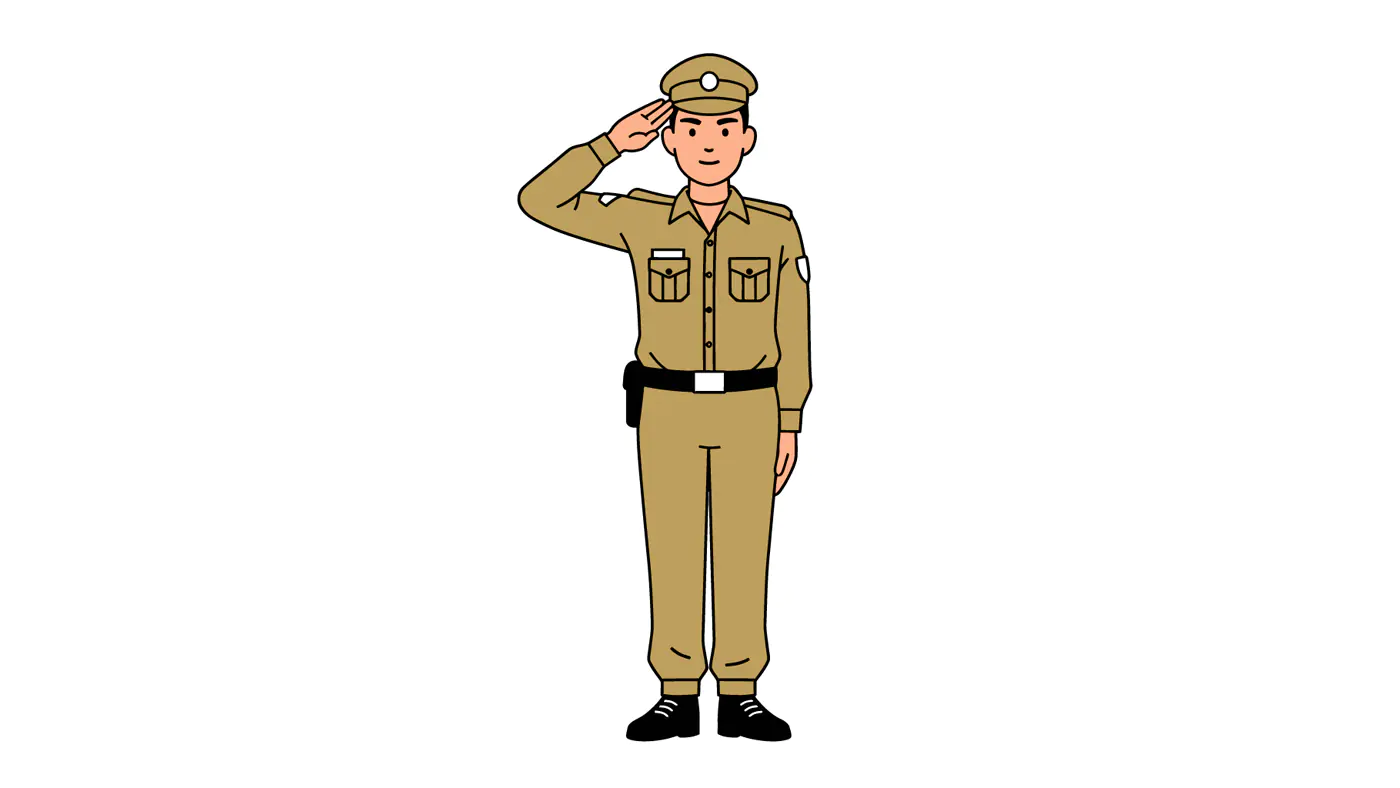 Male Police Officer Saluting Vector