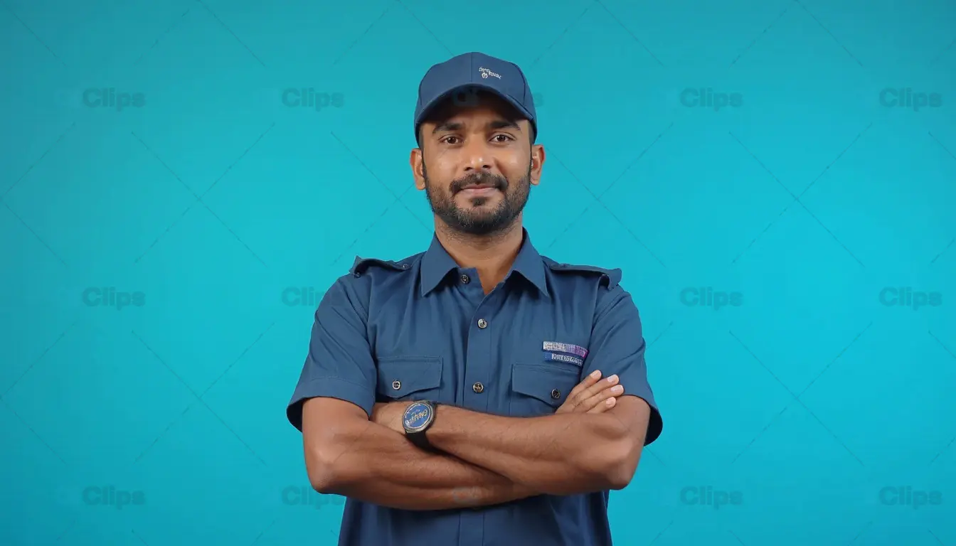 Confident Security Guard in Uniform