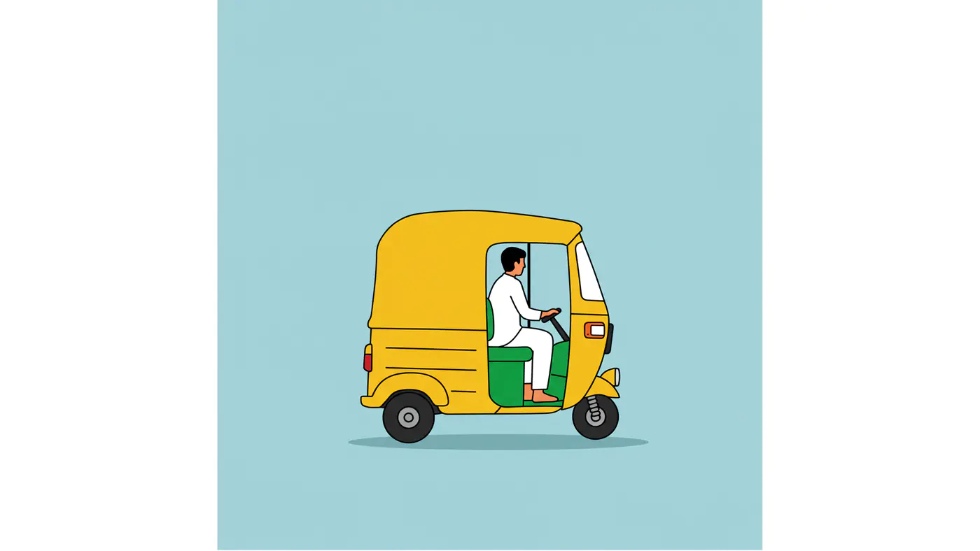 Auto Rickshaw Vector Illustration