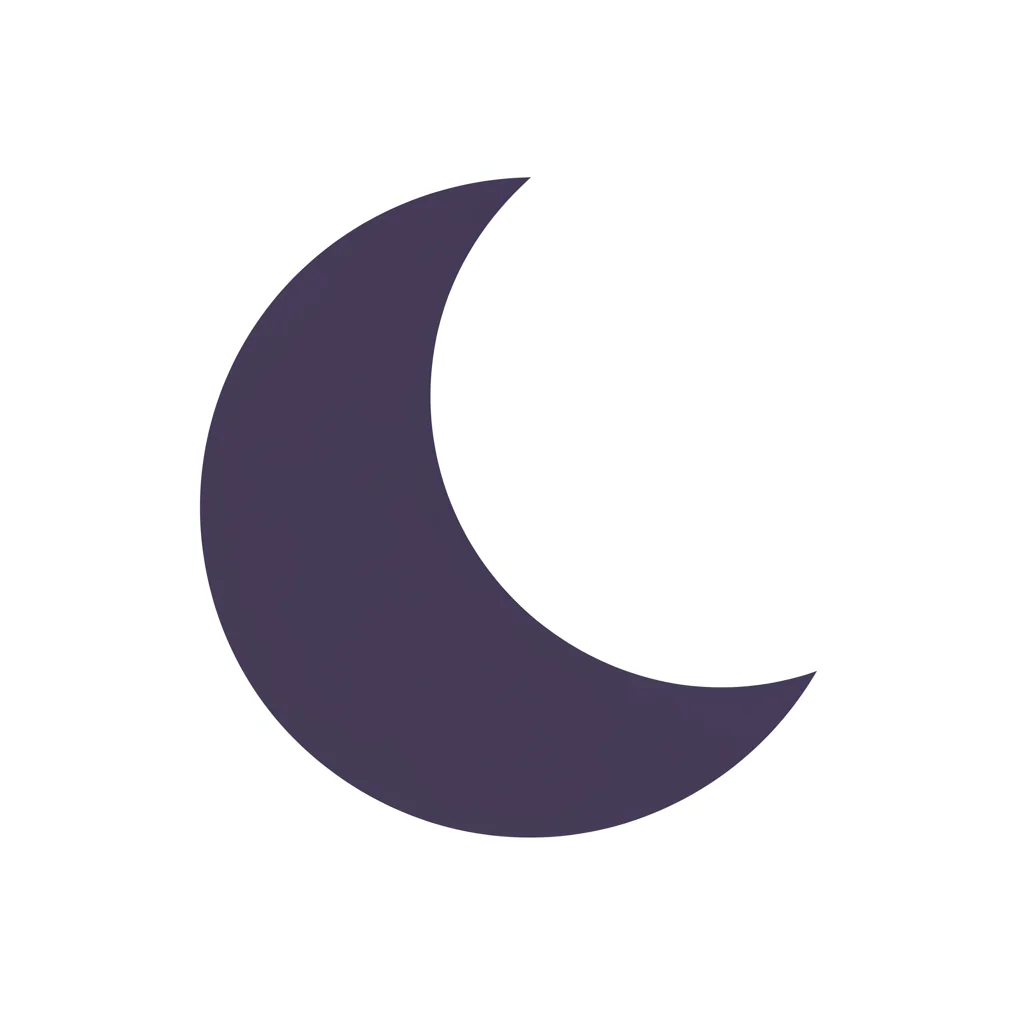 Sleek Crescent Moon Icon