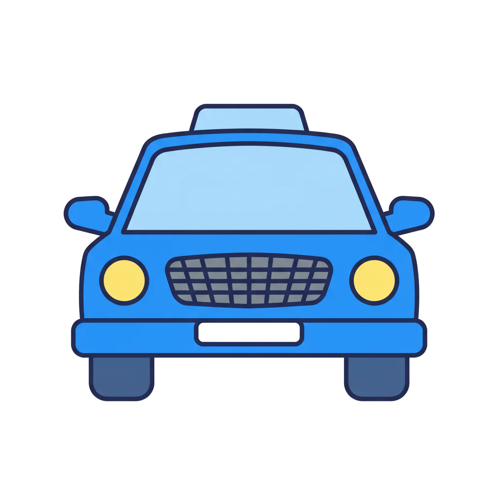Vibrant Blue Taxi Icon