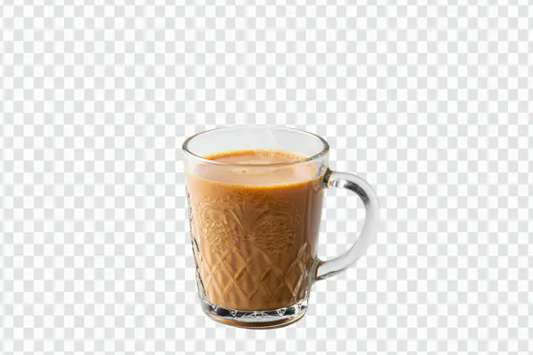 Creamy Indian Masala Chai Glass Mug PNG