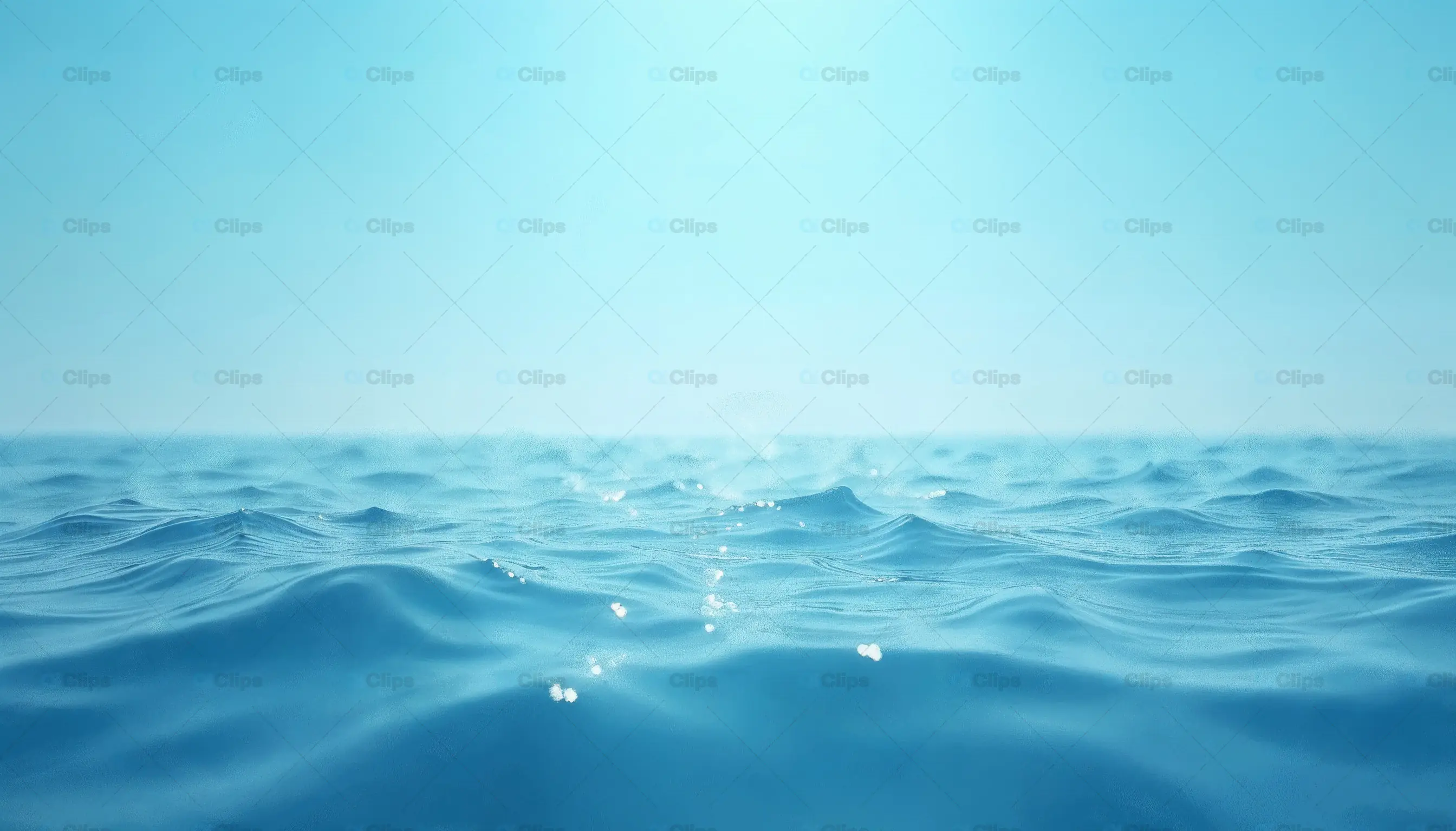 Serene Ocean Waves Under Blue Sky