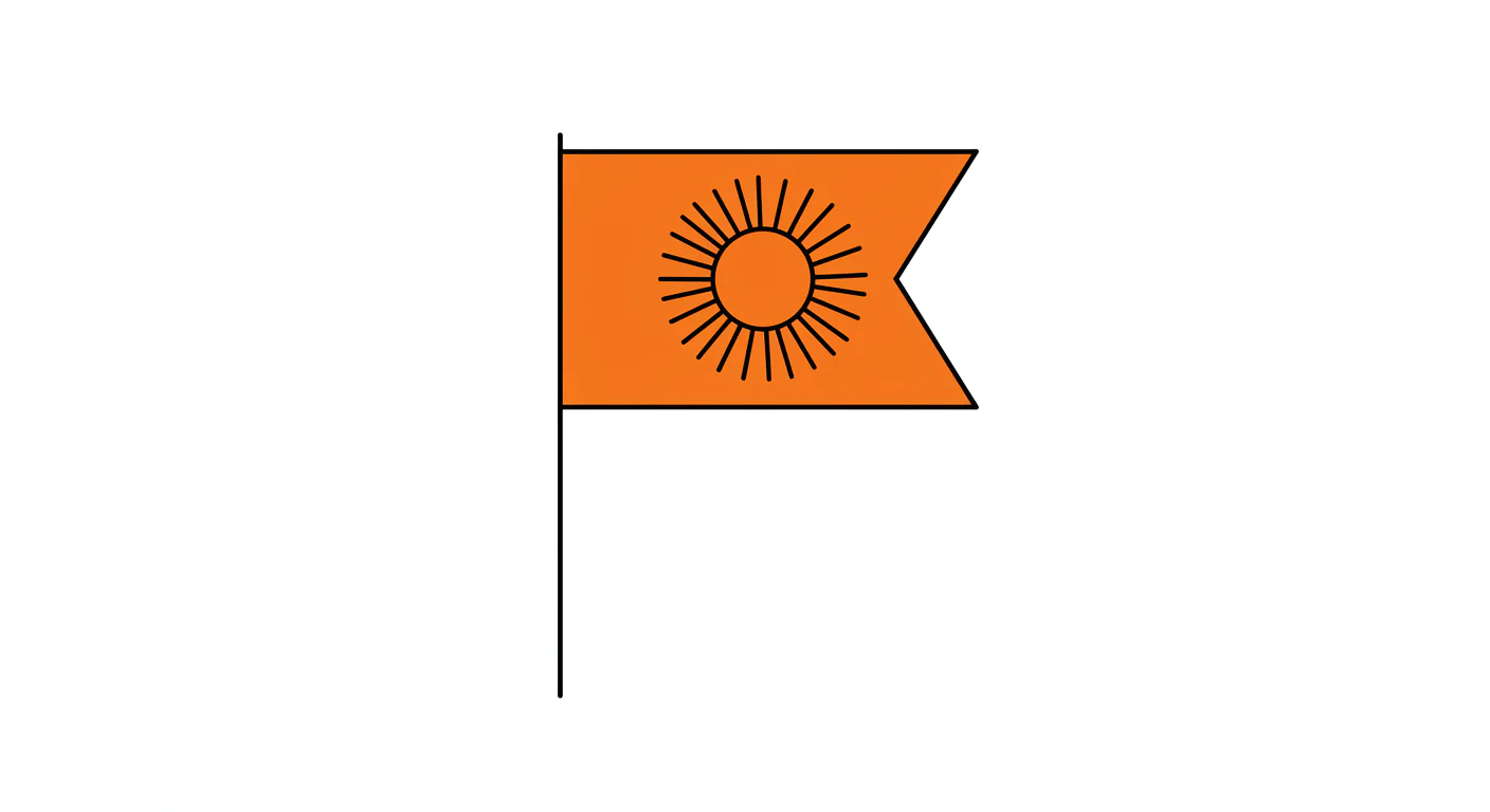 Sunburst Flag Vector Icon