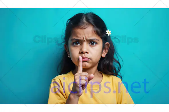 Girl Making Silence Gesture