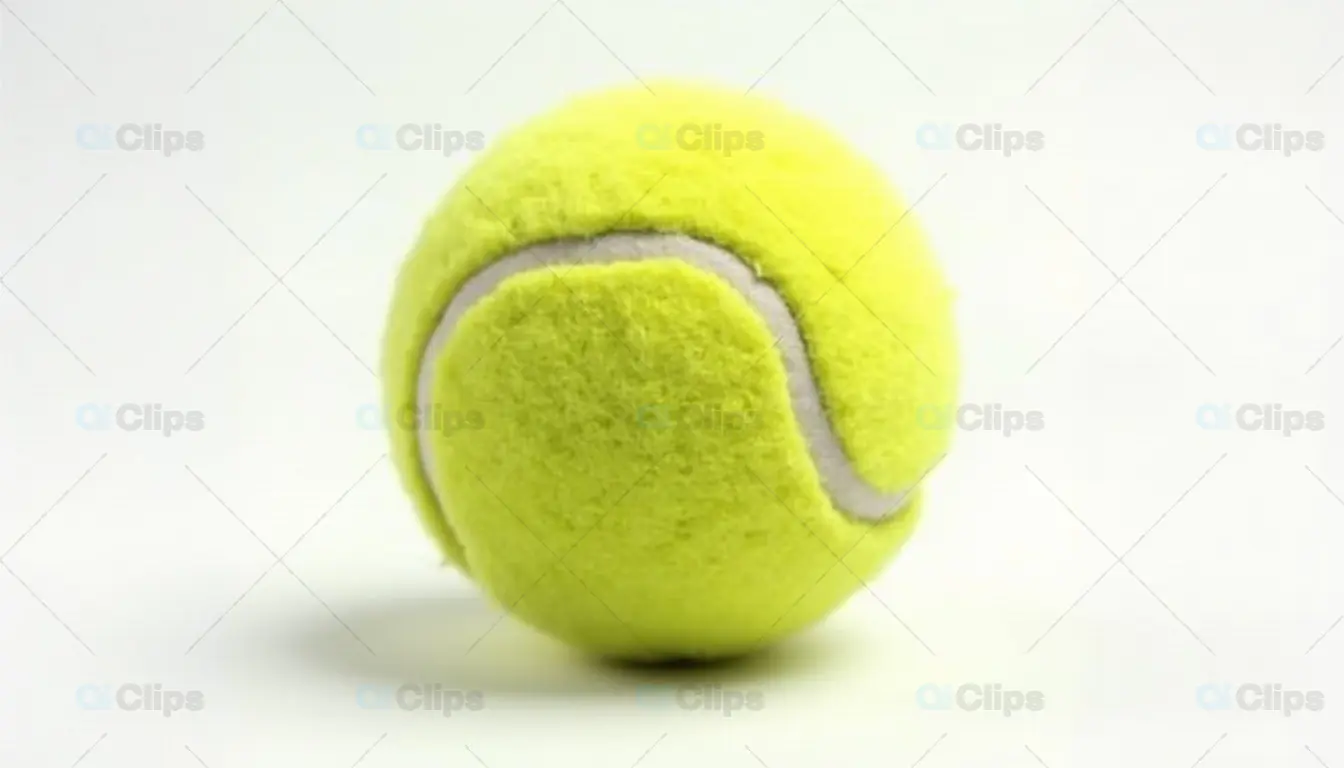 Yellow Tennis Ball Isolated on White Background