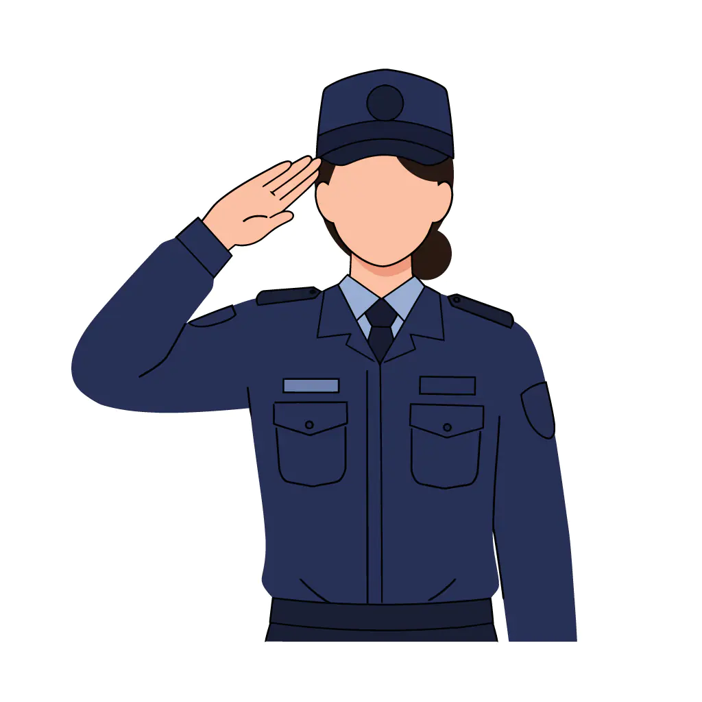 Female Police Officer Saluting Vector