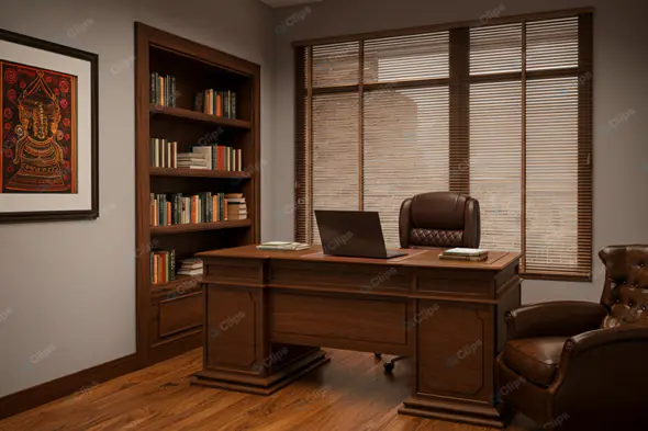 Traditional Indian-Inspired Executive Office