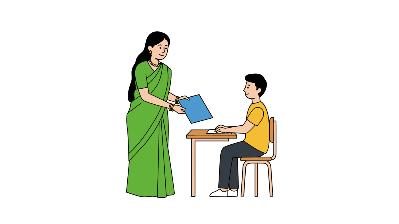 Indian Classroom Scene Vector