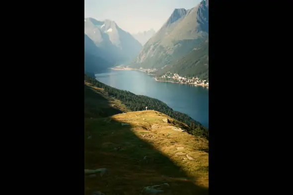 Scenic River Valley with Mountain Ranges